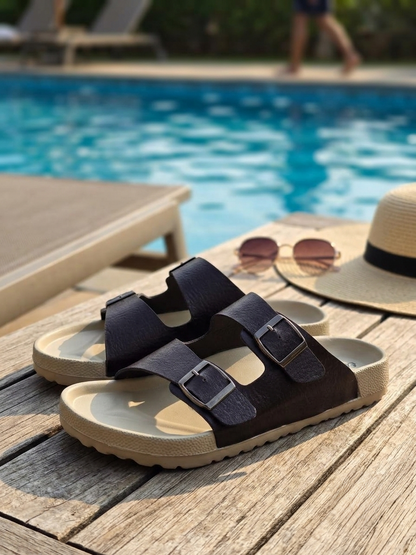 Men Slider Slippers | Stylish Men Slides | Comfortable Casual Footwear | Lightweight Slip-On Daily Wear Sandals