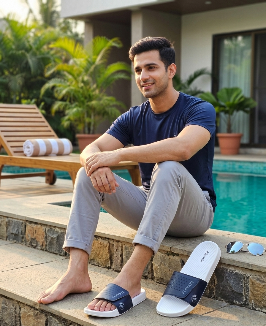 Men Sliders for Men | Comfortable Casual Slip-On Footwear | Lightweight Daily Wear